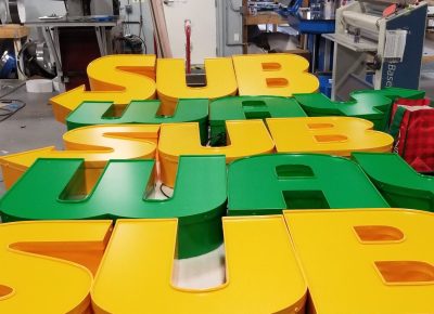 Subway Sandwiches Channel Letter Sign built by Hanson Sign Company
