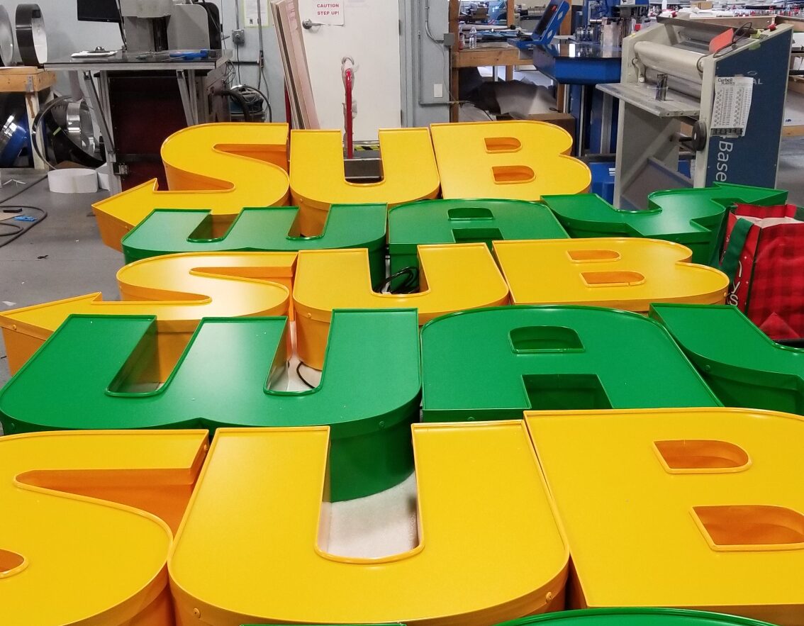 Subway Sandwiches Channel Letter Sign built by Hanson Sign Company