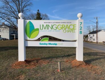 Living Grace Chapel Post and Panel Sign manufacturing by Hanson Sign Companies