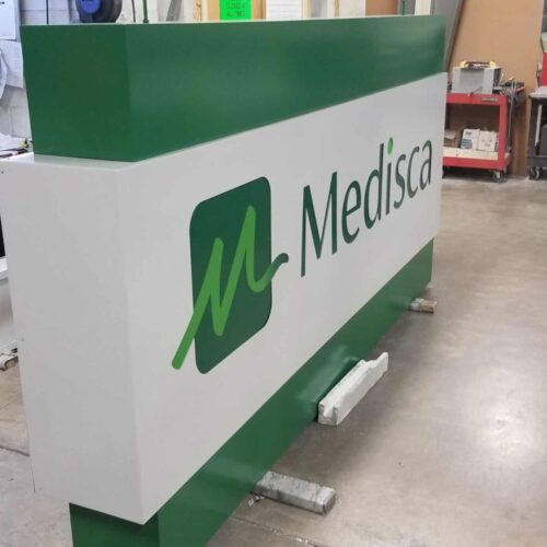 Medisca Cabinet sign made by Hanson Sign Companies
