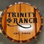 Trinity Cedar Sign- Clear Coat Dimensional V-Groove Carved Sign by Hanson Sign Co