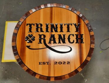 Trinity Cedar Sign- Clear Coat Dimensional Sign by Hanson Sign Co