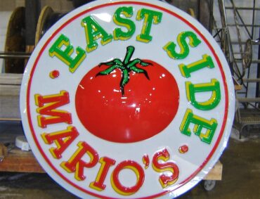 East Side Mario's Plastic Sign Face built by Hanson Sign Companies