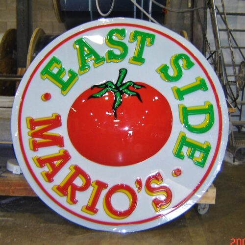 East Side Mario's Plastic Sign Face built by Hanson Sign Companies
