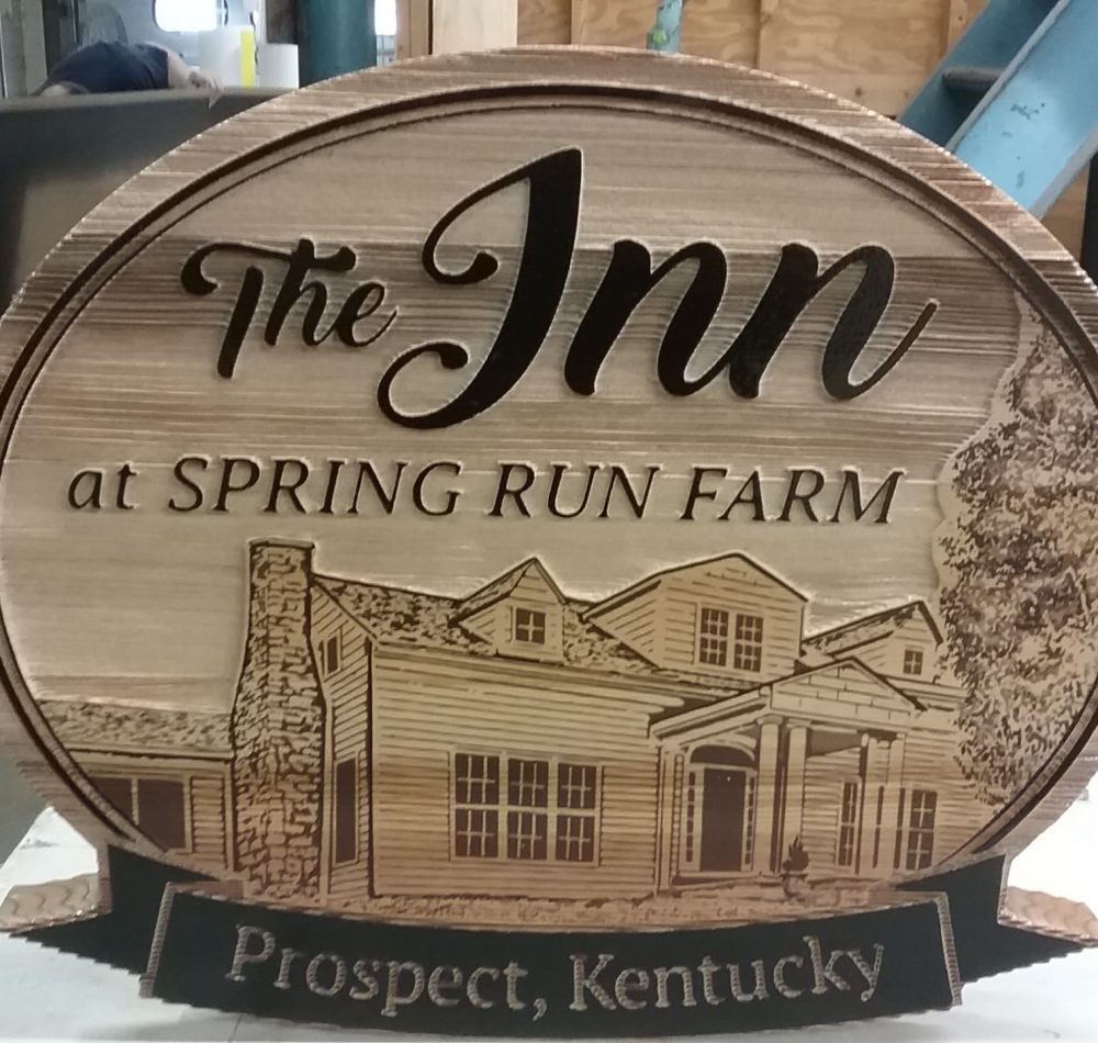 The Inn - Pickled Oak Stain Dimensional Sign by Hanson Sign Co